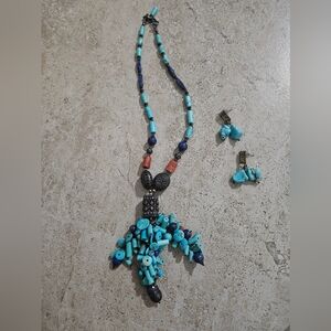Turquoise Beaded Necklace Set